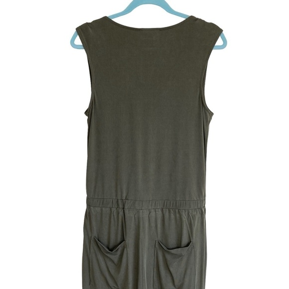 Heartloom Rivky Knit Jumpsuit Jogger Style Surplice Front Olive Green Sz M - Picture 11 of 15